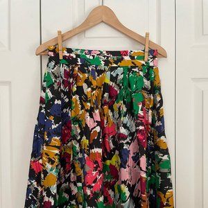 J. Crew Abstract Pleaded Skirt